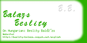 balazs beslity business card